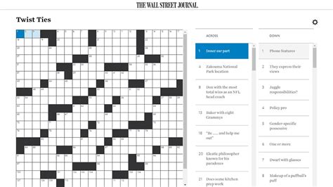 recognition from the academy wsj crossword